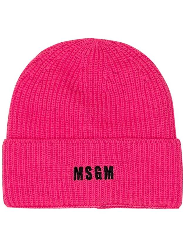 Mini Embroidered Logo Beanie Pink - MSGM - BALAAN 1