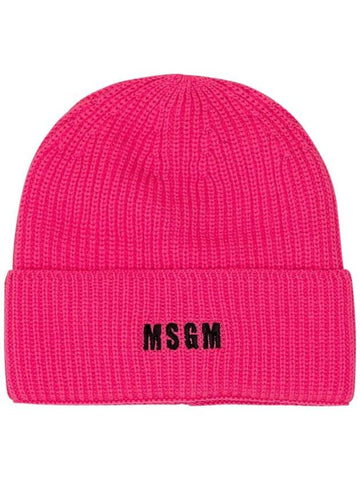 Mini Embroidered Logo Beanie Pink - MSGM - BALAAN 1