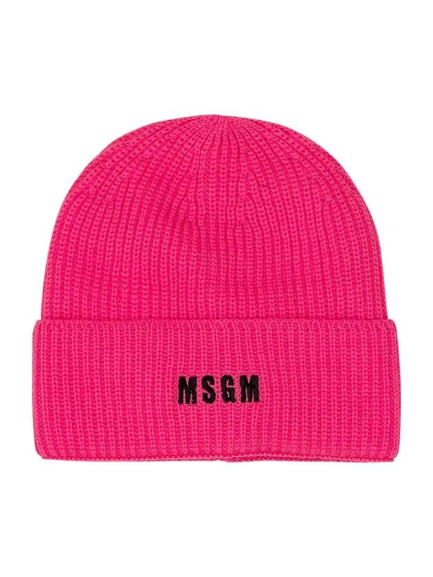 Mini Embroidered Logo Beanie Pink - MSGM - BALAAN 1