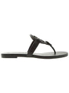 Miller Soft Leather Flip Flops Perfect Black - TORY BURCH - BALAAN 3