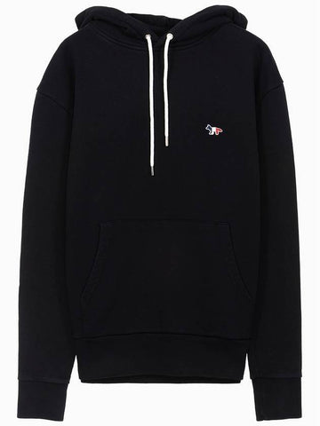 Tricolor Fox Patch Classic Hood Black - MAISON KITSUNE - BALAAN.