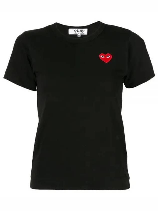 Red Heart Short Sleeve T-Shirt P1 T107 1 Black - COMME DES GARCONS - BALAAN 2