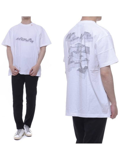 Men's 3D Pencil Arrow Short Sleeve T-Shirt White - OFF WHITE - BALAAN 2