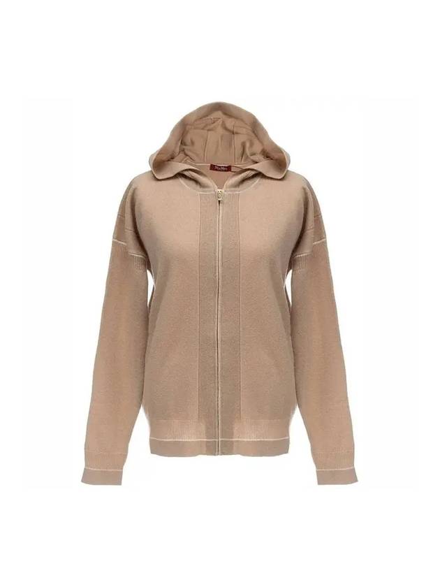 Women's Pluto Wool Cashmere Hoodie Zip-up Beige - MAX MARA - BALAAN.