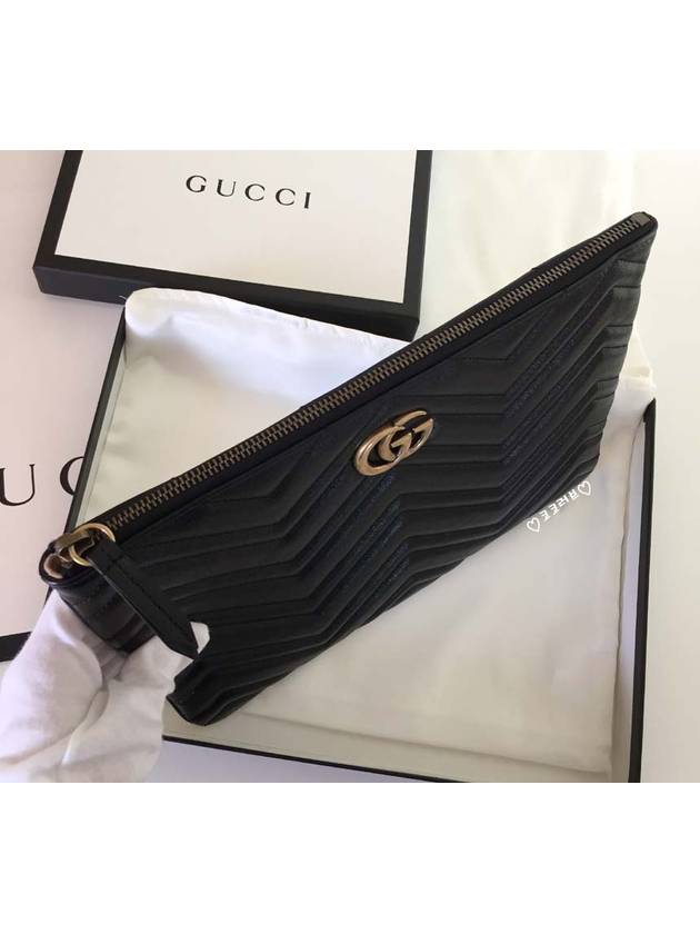 GG Marmont Leather Pouch Bag Black - GUCCI - BALAAN 5