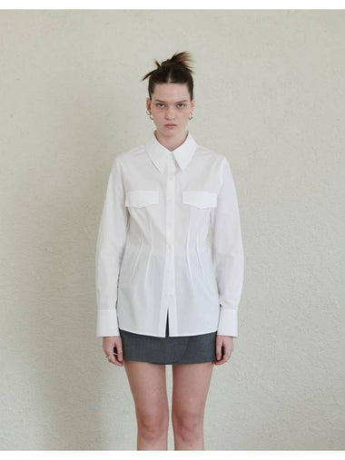 OUT SEAM DETAIL SLIM SHIRTS_WHITE - UNMUTE - BALAAN 1