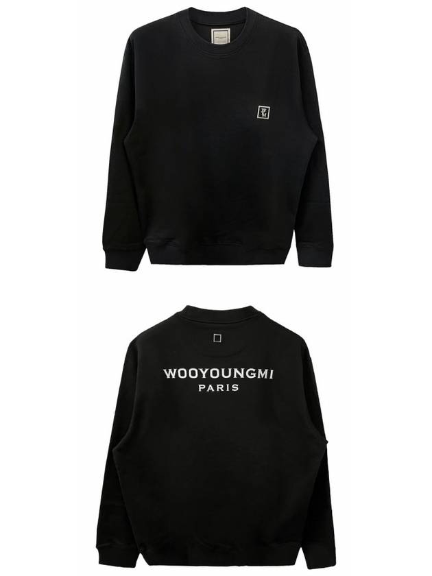 WYM Patch Back Logo Cotton Sweatshirt Black Men's Sweatshirt W231TS27721B - WOOYOUNGMI - BALAAN.