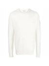 Men's Logo Patch Wool Cashmere Knit White - MONCLER - BALAAN 1