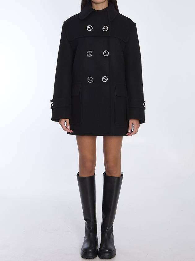 Batavia wool double coat black - GUCCI - BALAAN 6