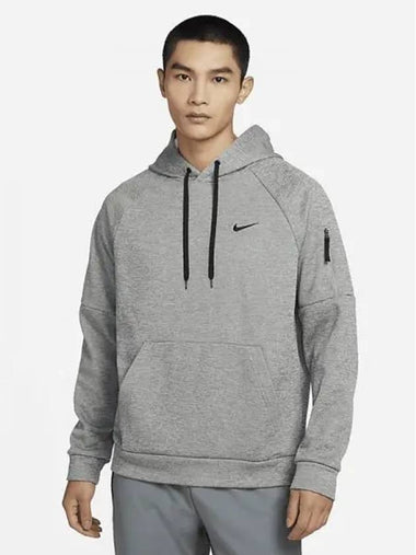 Therma Fit Men s Pullover Fitness Hoody Dark Gray Heather Particle Black DQ4835 063 731783 - NIKE - BALAAN 1