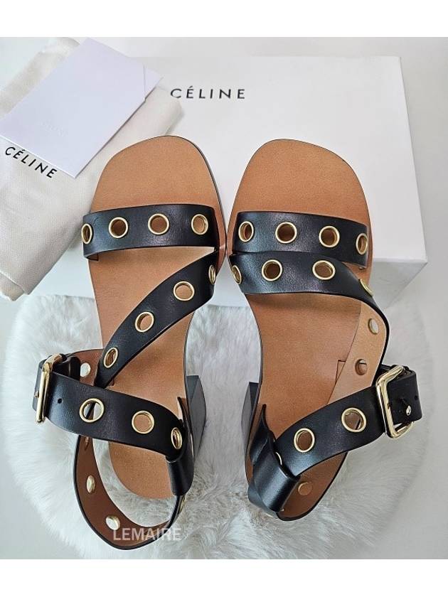 EYELETS Resort Leather Sandals - CELINE - BALAAN 5