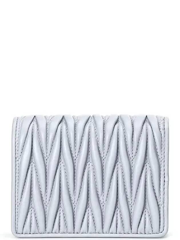 Matelasse Leather Half Wallet Pearl Grey - MIU MIU - BALAAN 4