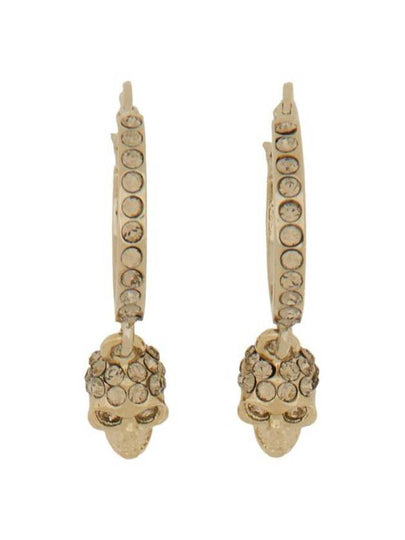 Skull Mini Creole Hoop Earrings Gold - ALEXANDER MCQUEEN - BALAAN 2