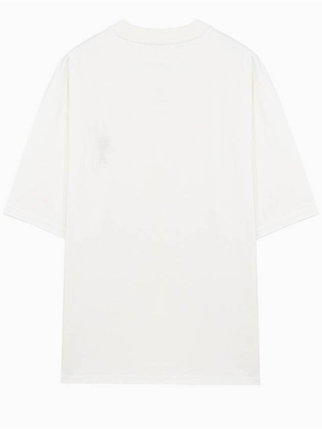 Heart Logo Cotton Jersey Short Sleeve T-Shirt White - AMI - BALAAN 3