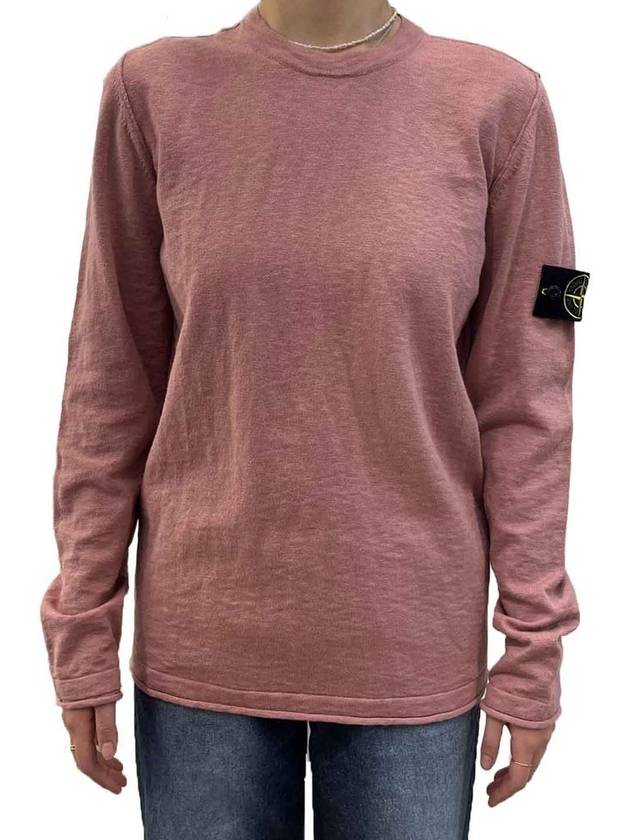 Wappen Patch Crew Neck Knit Top Pink - STONE ISLAND - BALAAN 2