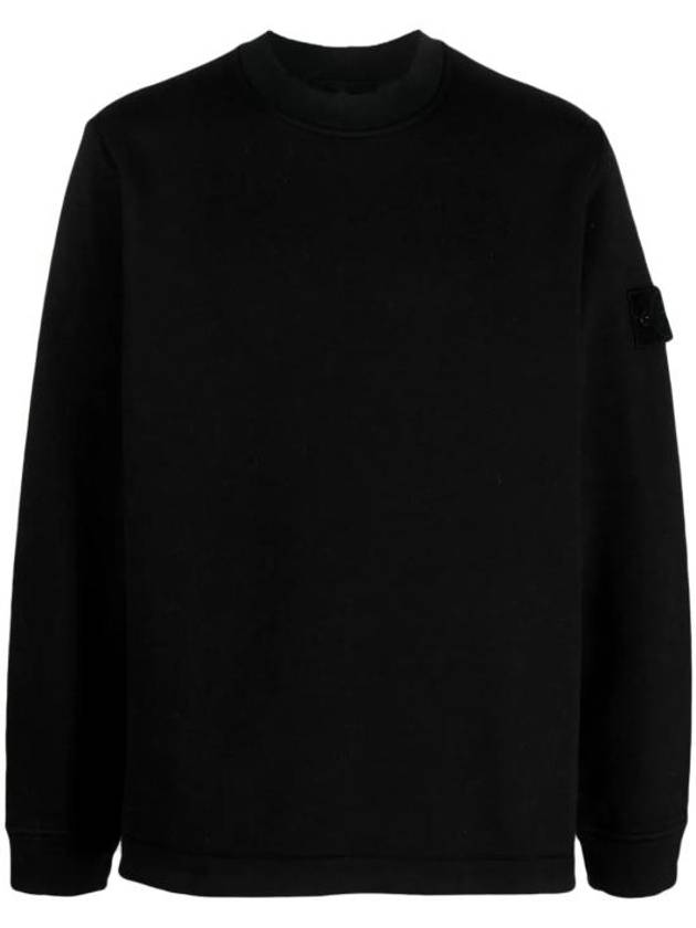 Ghost Piece Cotton Jersey Crew Neck Sweatshirt Black - STONE ISLAND - BALAAN 2