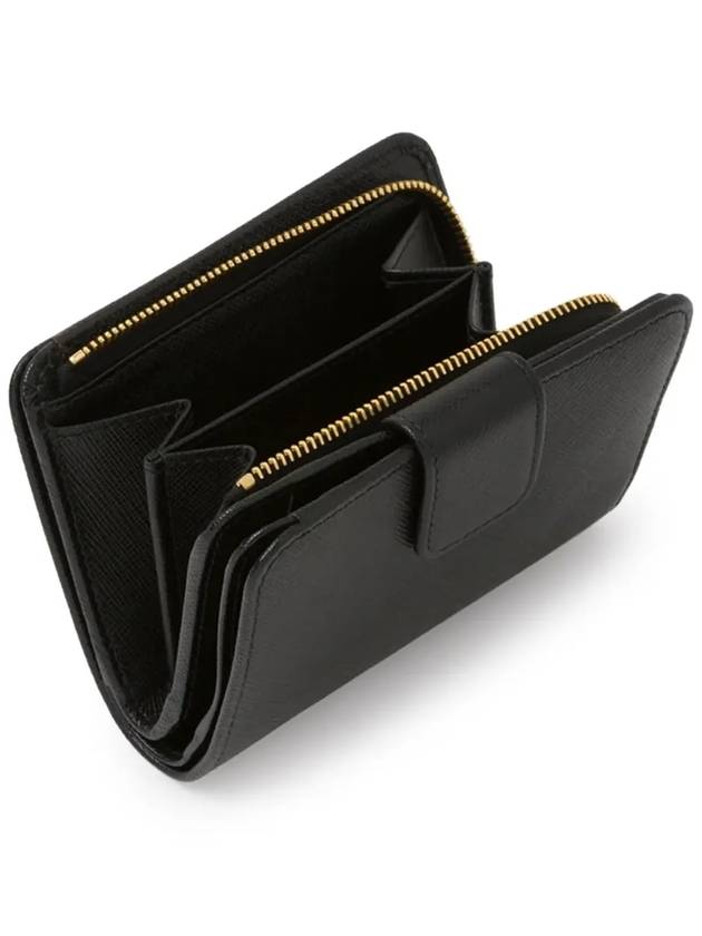 Small Saffiano Half Wallet Black - PRADA - BALAAN 5