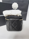 Gold CC Logo Classic Small Chain Cosmetic Case Grained Shiny Calfskin Mini Bag Black - CHANEL - BALAAN 6