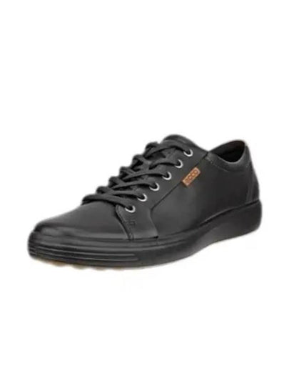 Men's Soft 7 M Leather Low Top Sneakers Black - ECCO - BALAAN 2