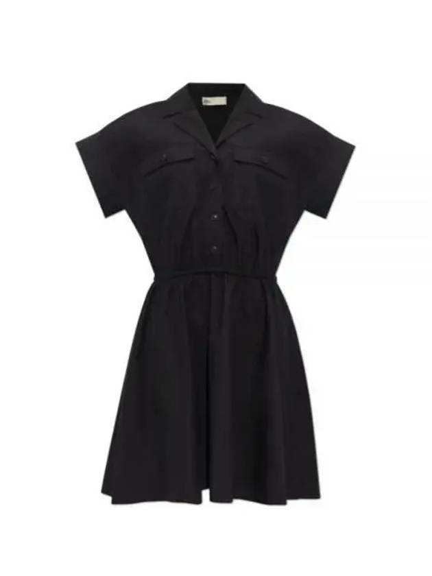 Cotton Poplin Shirt Short Dress Black - TORY BURCH - BALAAN 2