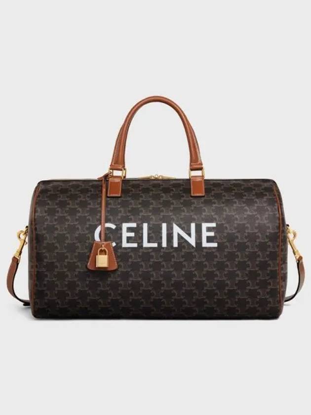 Medium Travel Triomphe Canvas Logo Print Duffel Bag Tan - CELINE - BALAAN 2