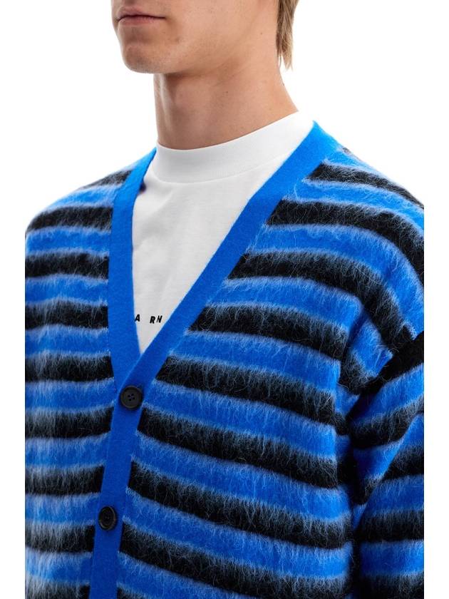 V-Neck Striped Cardigan Blue - MARNI - BALAAN 5