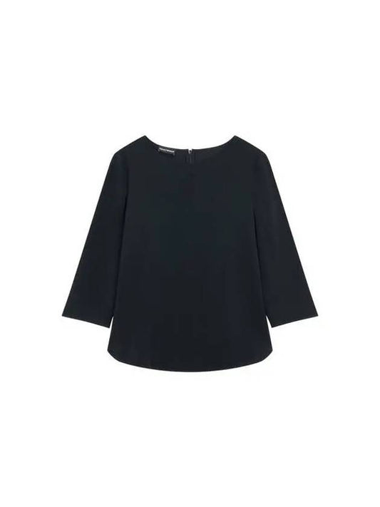 Shimaeul Sole Summer Clearance 5 20 5 24 Women's Round Neck Easy Top Black 271001 - EMPORIO ARMANI - BALAAN 1