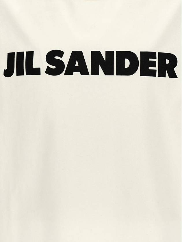 Logo Print Cotton Long Sleeve T-Shirt White - JIL SANDER - BALAAN 5