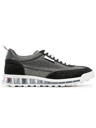 Flannel Clear Sole Low Top Sneakers Grey - THOM BROWNE - BALAAN 2