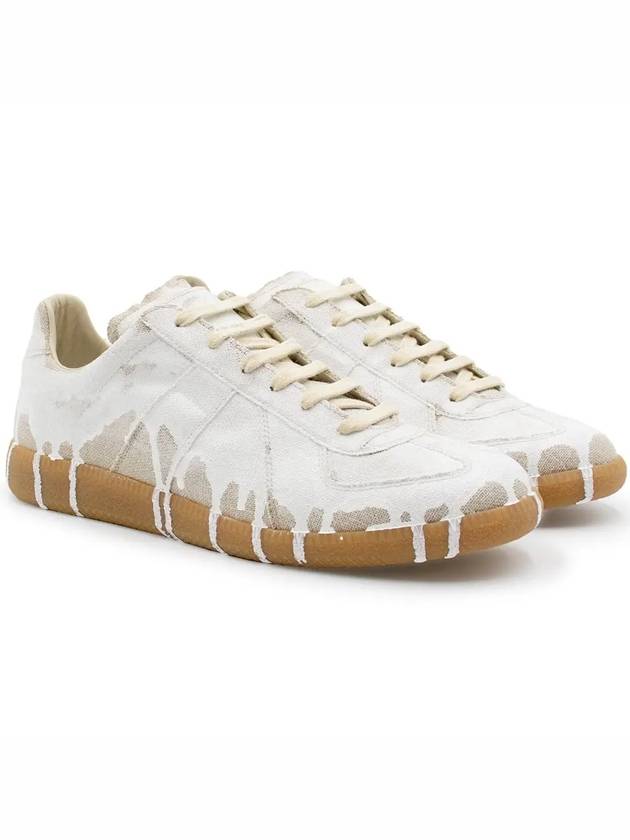 Men's Replica Paint German Army Low Top Sneakers White - MAISON MARGIELA - BALAAN 4