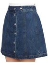 Women's Poppy Front Button Denim A-Line Skirt Blue - A.P.C. - BALAAN 10