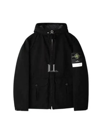 Logo David TC Down Hooded Jacket Black - STONE ISLAND - BALAAN 2