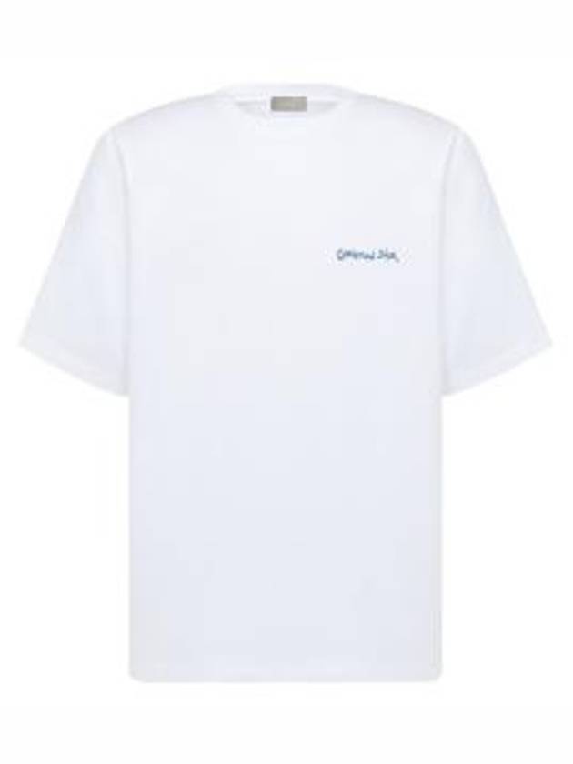 Embroidered Logo Cotton T-Shirt White - DIOR - BALAAN 2