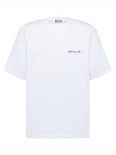 Embroidered Logo Cotton T-Shirt White - DIOR - BALAAN 2