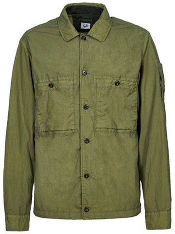 Men's Lens Wappen Taylon L Long Sleeve Shirt Khaki - CP COMPANY - BALAAN 1