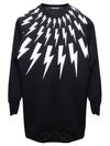 Women's Thunderbolt Short Dress Black - NEIL BARRETT - BALAAN.