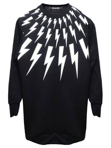 Women's Thunderbolt Short Dress Black - NEIL BARRETT - BALAAN.