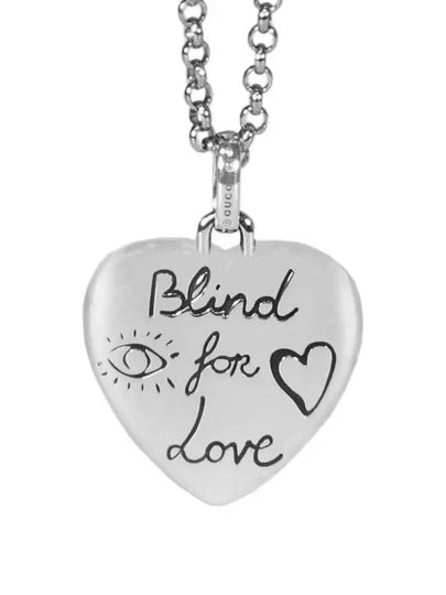 Women's Blind For Love Necklace YBB455542001 Silver - GUCCI - BALAAN 2