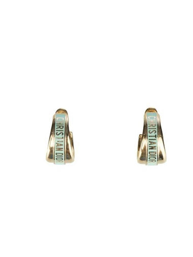 Code Metal Earrings Pastel Mint Gold - DIOR - BALAAN 1