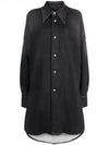 Button Up Denim Shirt Dress Mini Dress Black - MAISON MARGIELA - BALAAN 2