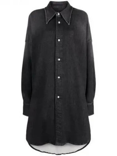 Button Up Denim Shirt Dress Mini Dress Black - MAISON MARGIELA - BALAAN 2