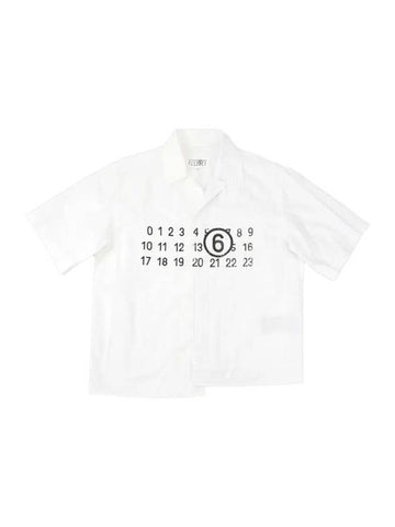 Number Logo Short Sleeve Shirt White - MAISON MARGIELA - BALAAN 1