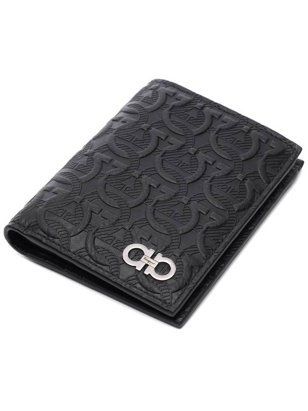 Travel Embossed Half Wallet Black - SALVATORE FERRAGAMO - BALAAN 6