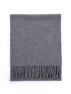 Pony Logo Signature Virgin Wool Muffler Grey - POLO RALPH LAUREN - BALAAN 2