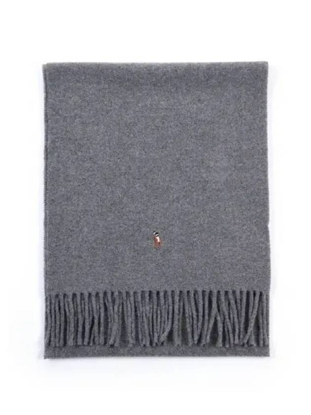 Signature Pony Virgin Wool Muffler Gray - POLO RALPH LAUREN - BALAAN 3