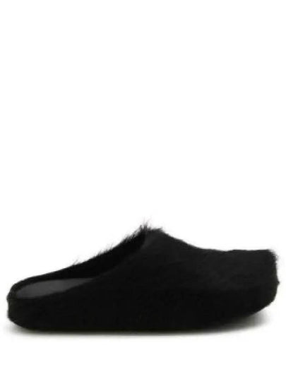 Calf Hair Fussbet Slippers Black - MARNI - BALAAN 2