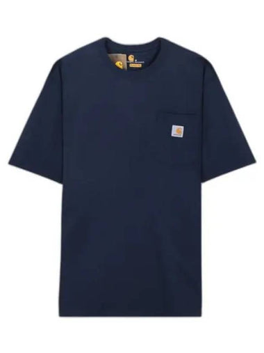 Workwear Pocket Short Sleeve T-Shirt Navy - CARHARTT - BALAAN 1