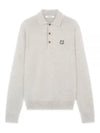 Fox Head Patch Long Sleeve Polo Shirt Light Grey Melange - MAISON KITSUNE - BALAAN 2