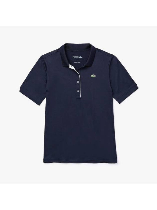 Women's Golf Performance Ultra Dry Short Sleeve PK Shirt Navy - LACOSTE - BALAAN 1
