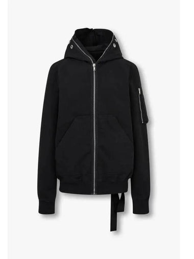 MEN DRKSHDW Textured Hooded Bomber Jacket Black - RICK OWENS - BALAAN 1